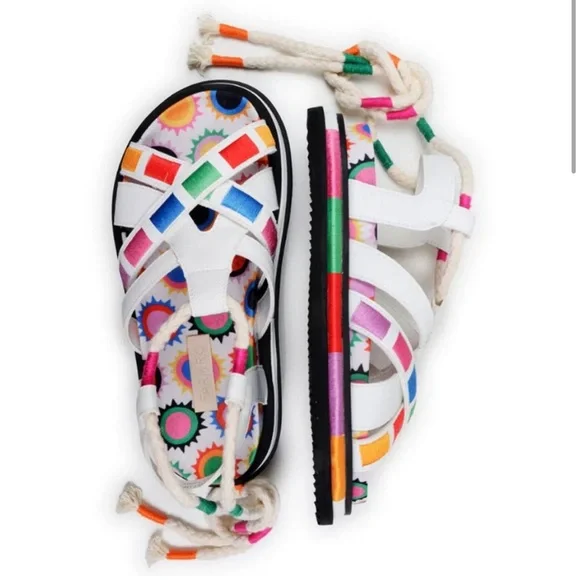 NEW Farm Rio Sunset Anatomic Braided Colorful Sandals / Size 9 / NEW IN BOX - Picture 2 of 10